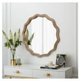 thumbnail image 2 of 23.62" Wavy Wall Mirror, Round Scalloped Decorative Mirror - Farmhouse Wood Framed Circle Mirror for Bathroom, Living Room, Nursery, 2 of 9