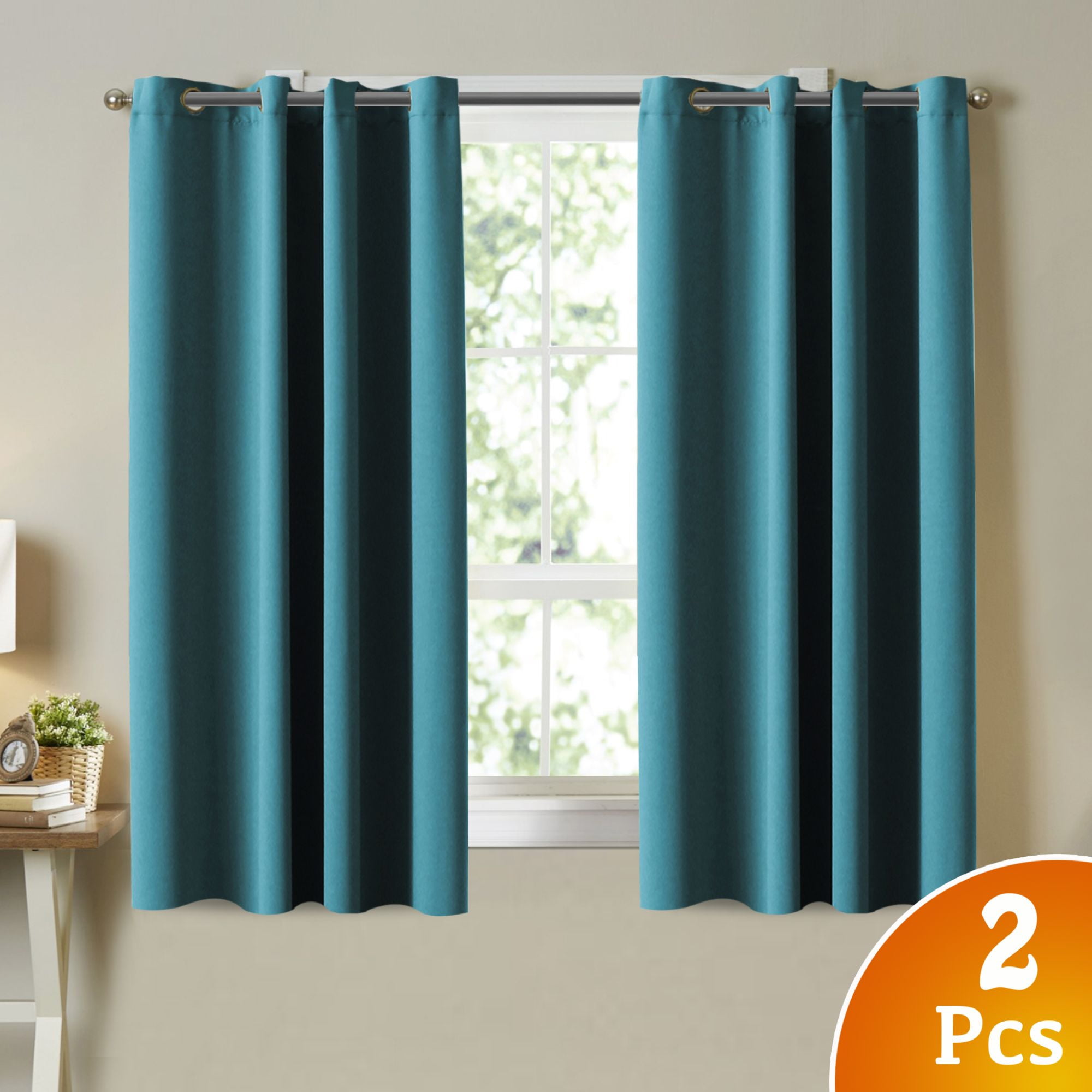 Teal Blackout Curtains Grommet Thermal Insulated Room Darkening Bedroom