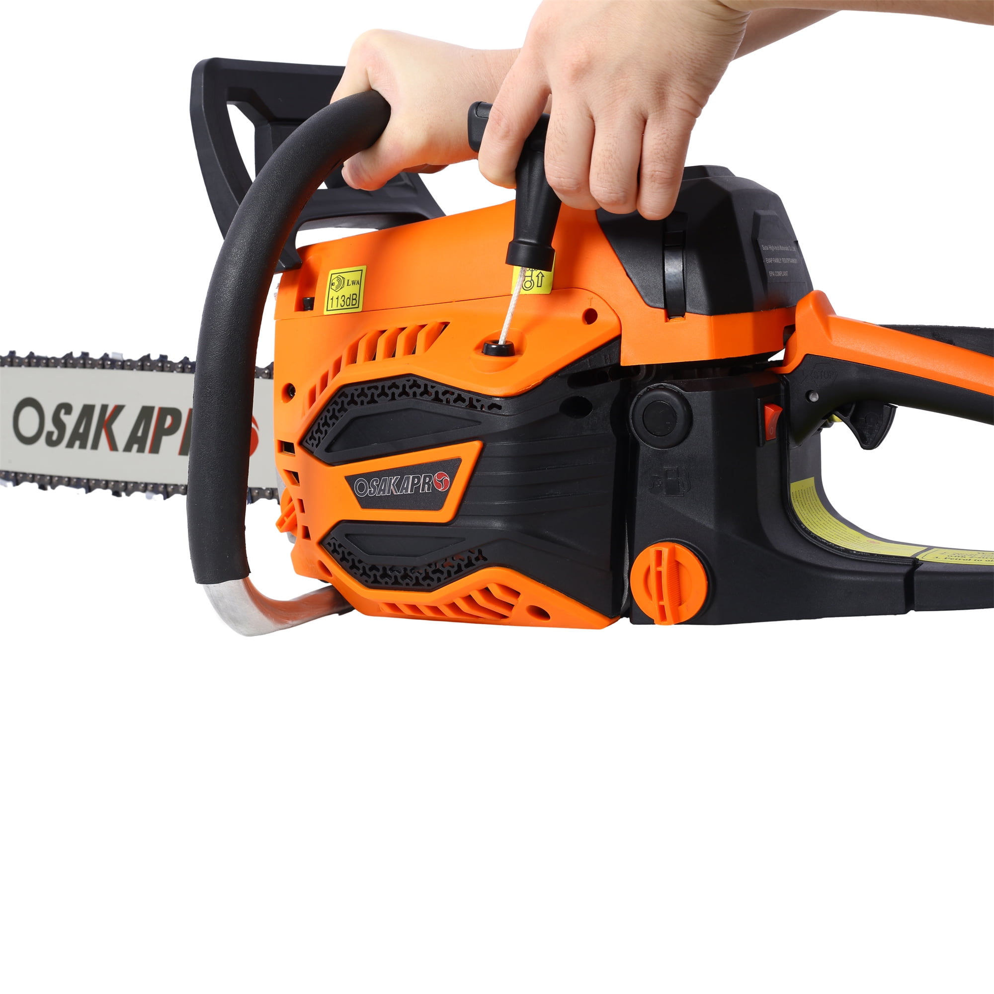 Holaki 62CC Gas Powered Chainsaw,20 Inch 2-Cycle Petrol Handheld Chain Saw,Gasoline Gas Chainsaws for Tree Wood Cutting,EPA Compliant,Orange