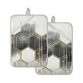 thumbnail image 7 of Yayeee Pot Holders Kitchen Heat Resistant with Pocket 7"x9.8" Cotton Oven Cooking Hot Pads, Grey Hexagons, 7 of 7