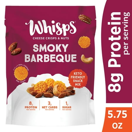 Whisps Smoky Barbeque Snack Mix, High Protein Snack, 5.75 oz, Pack of 6