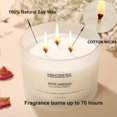 thumbnail image 3 of KBHOMFRA Scented Candle for Home, White Gardenia Soy Wax 12.4oz Large Capacity,3-Wick 70 Hours Burn,for Festival Luxury Gift, 3 of 9