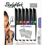 BIC BodyMark Temporary Tattoo Marker 6pc with 4 Stencils
