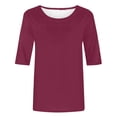 thumbnail image 5 of Womens Beach Clothes Kelon Ladies Tops and Blouses Short Sleeve Shirts Cowl Neck Business Work Blouses Trendy Tees Summer Loose Fit Tops Trendy, 5XL, 5 of 5