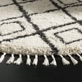 thumbnail image 3 of SAFAVIEH Moroccan Fringe Kingston Geometric Shag Area Rug, Cream/Charcoal, 6'7" Round, 3 of 6