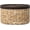 Medium, variant on Round Water Hyacinth Wicker Storage Basket with Lid (Large) | Stackable handwoven decorative storage basket boxes with , tabletop container for nightstand, bathroom, kitchen & closet