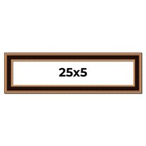 25x5 Frame Gold Brown Plein Air Vintage Solid Wood Picture Frame | 1.75 Inches Moulding Width |