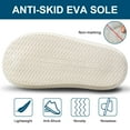 thumbnail image 3 of Slippers for Women and Men House Shoes Indoor Outdoor, Ivory Size W4.5-5.5 M3-4, 3 of 7
