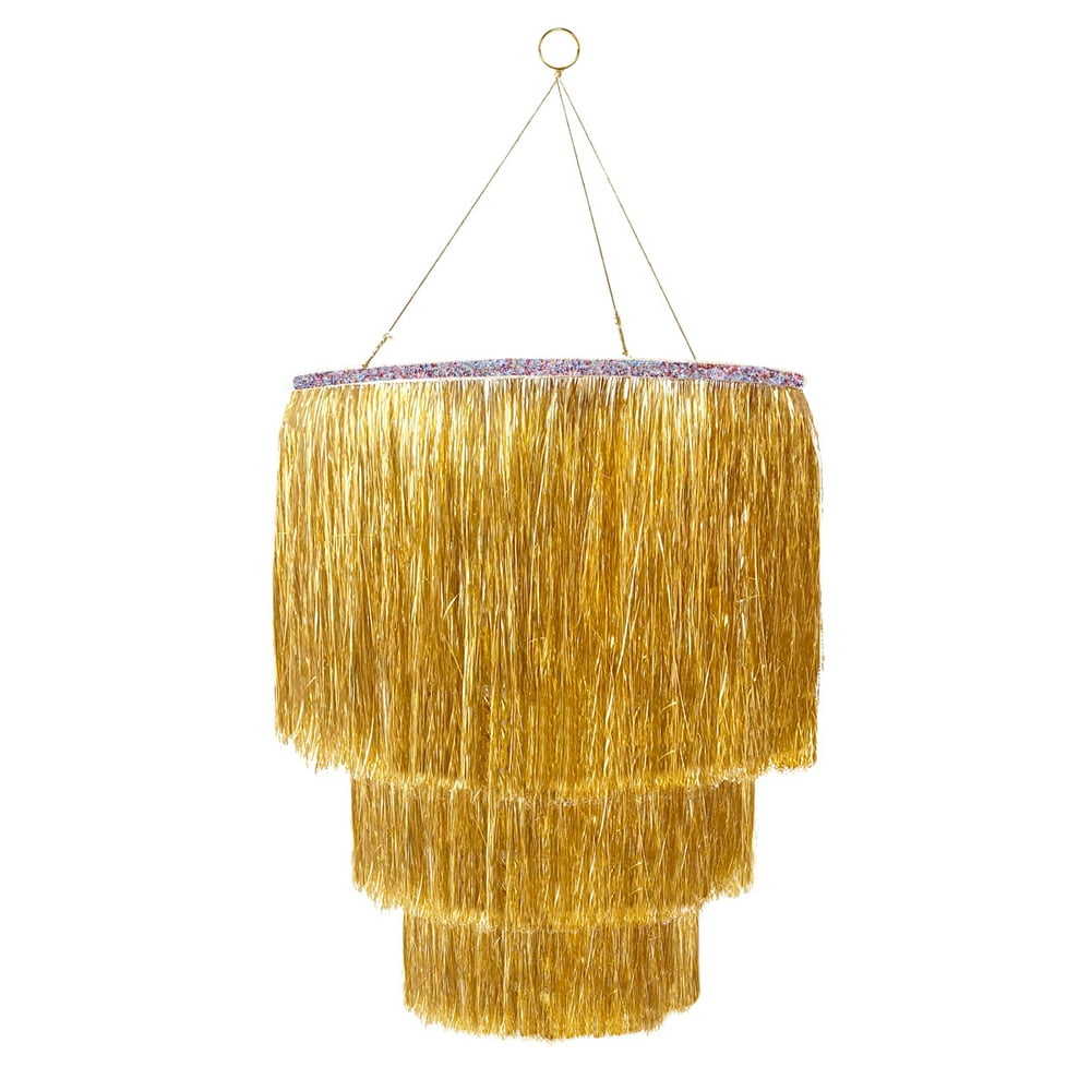 Packed Party 'Sparkle Time' Gold Tinsel Party Chandelier, Party Décor