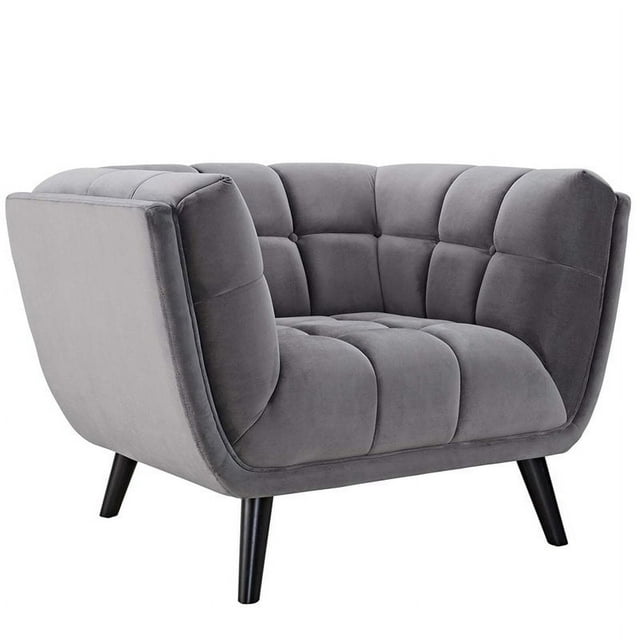 Modway Bestow Modern Style Performance Velvet Armchair Gray