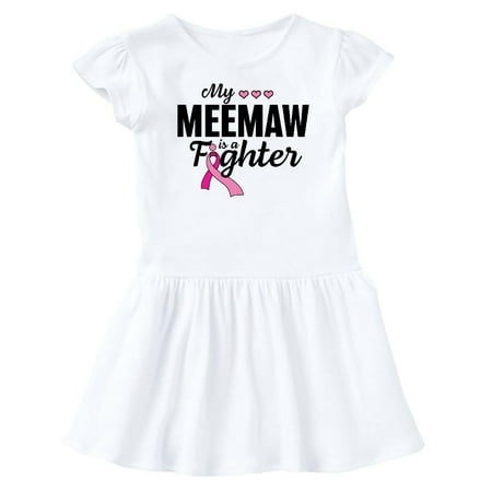 

Inktastic Breast Cancer Awareness My Meemaw is a Fighter Gift Baby Girl Dress