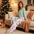 thumbnail image 4 of Satingcolo Christmas Pajama Pants for Women Elastic Waist Wide Leg Lounge Bottoms Christmas Pajamas Christmas Pants For Women, 4 of 5