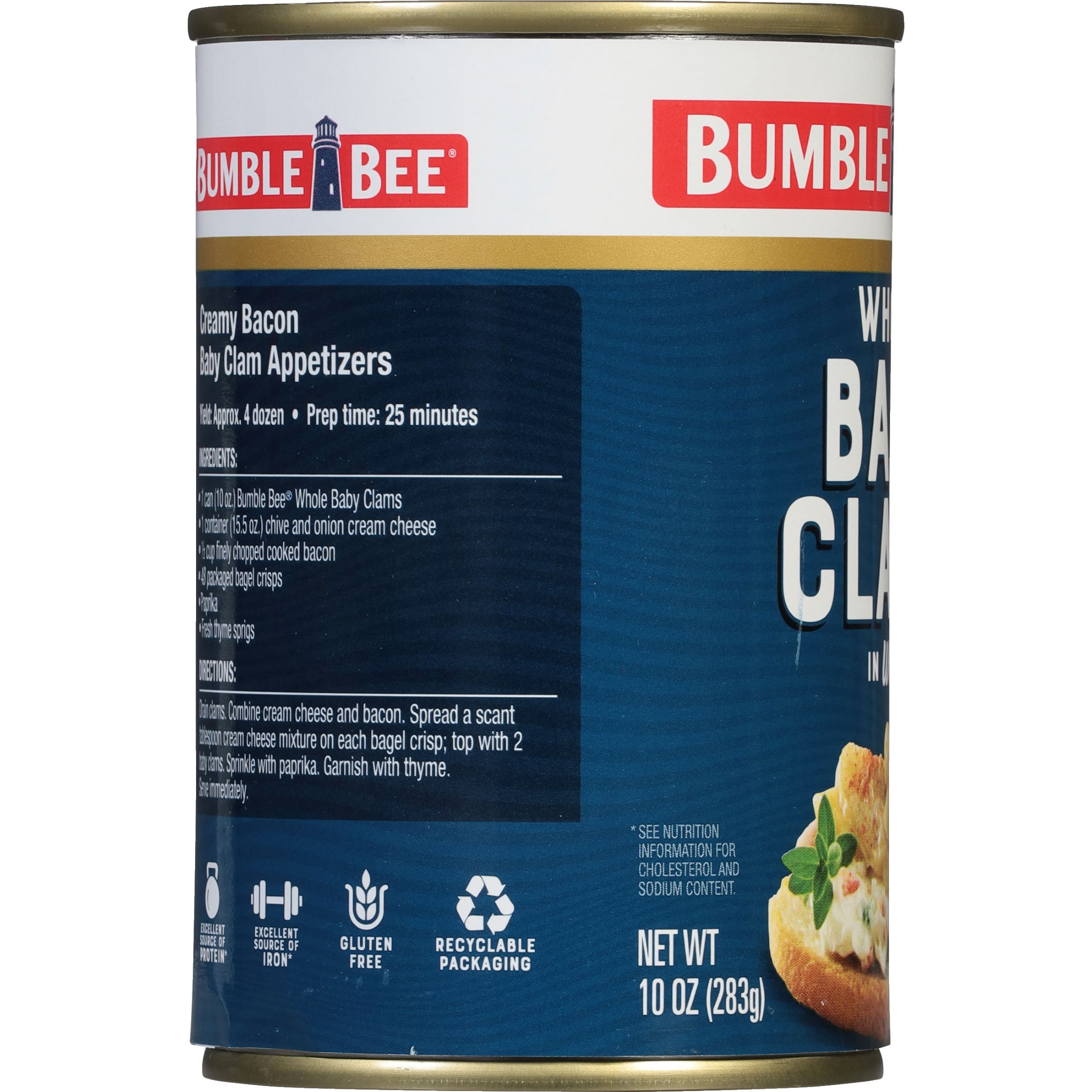 (12 pack) Bumble Bee Fancy Whole Baby Clams 10 oz can