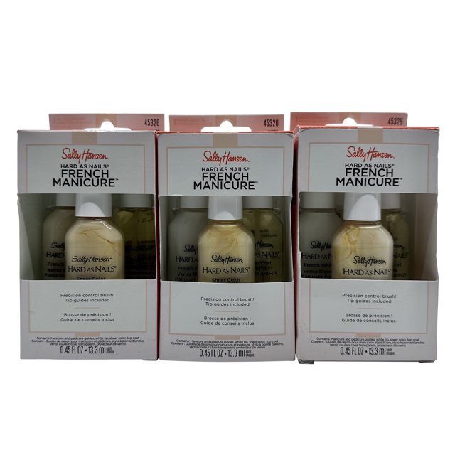 Sally Hansen Hard as Nails Manucure Française Sheer Romance 0,45 OZ Ensemble de 3