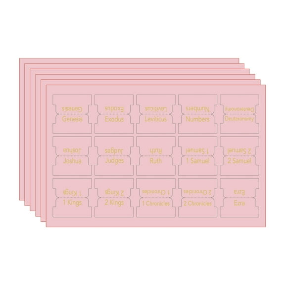SIEYIO 6 Sheets Pink Bible Tabs for Women Men Laminated Bible Tabs Easy to Read