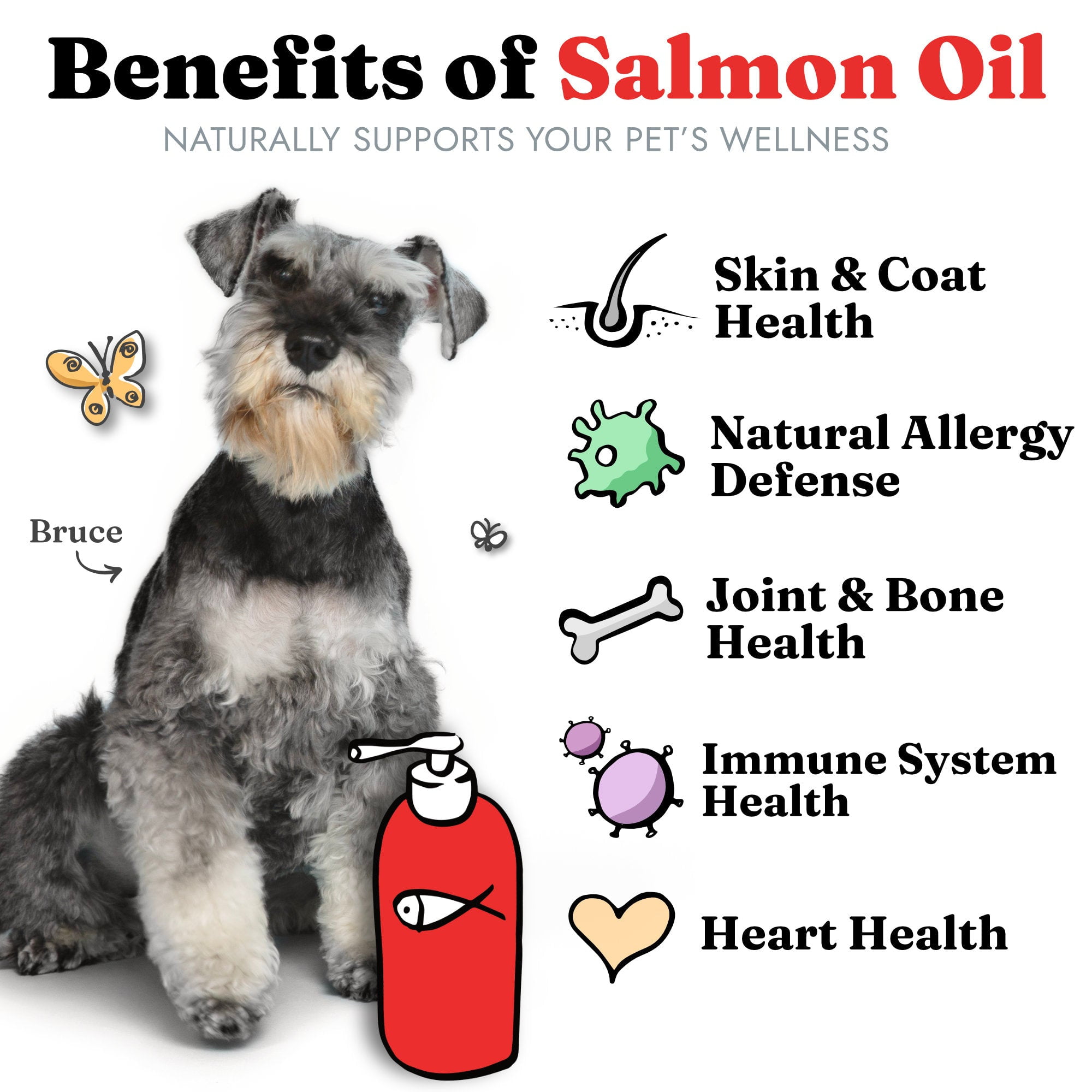 Only Salmon Oil for Dogs & Cats Omega 3 Fish Oil Supplement for Healthy Skin & Coat, 8 fl oz