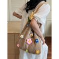 thumbnail image 5 of Hollow Floral Knit Tote Bag For Women, Oversized Beach Bag With Shoulder Strap, Lightweight Woven Shopping Bag For Commute, Vacation, And Beach, 5 of 5