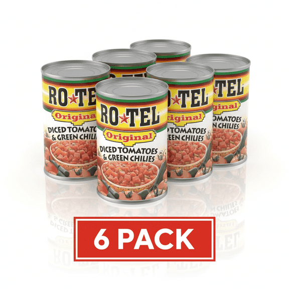 ROTEL Original Diced Tomatoes and Green Chilies, (6 pack Combo) 10 oz