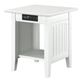 thumbnail image 2 of AFI Table d'Appoint en Bois Massif avec Chargeur d'Appareils Intégré, Blanc, 2 of 10