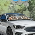 thumbnail image 3 of Binienty Windshield Sun Shade Funny Sloth Car Sun Shade Automotive Accessories Lightweight Reflect UV Cars Window Shade Universal for Auto Sedan Van SUV 2 Pcs, 3 of 7