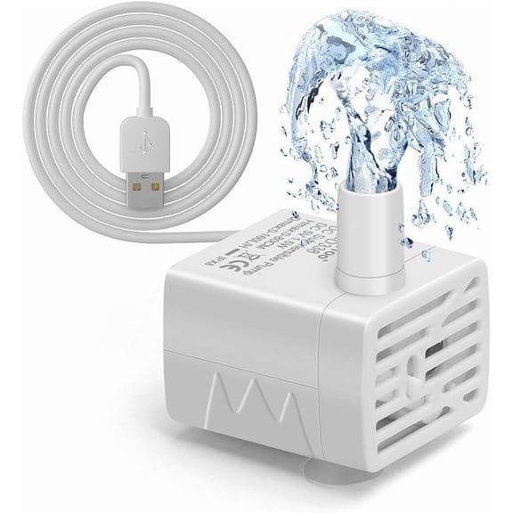 Cat Water Fountain Pump Ultra-Quiet USB 5V Submersible Pet Drinking Fountain Replacement Pump IPX8 Waterproof Cat Water Dispenser Pump