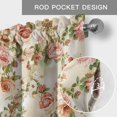 thumbnail image 6 of Pink Rose Fall Farmhouse Short Window Curtain Valances, Thanksgiving Vintage Pastoral Floral Rod Pocket Kitchen Valances for Living Room Bedroom Bathroom Cafe 54" x 18", 6 of 8