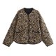 thumbnail image 1 of PB & ZA-Chaqueta de algodón para mujer, abrigo de manga larga con cuello redondo y estampado animal, de un solo pecho, a la moda, para principios de otoño, novedad de 2024, 1 of 5