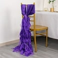 thumbnail image 2 of BalsaCircle 5 Purple Curly Willow Chiffon Satin Chair Sashes Wedding Party Events Reception Decorations Supplies, 2 of 8