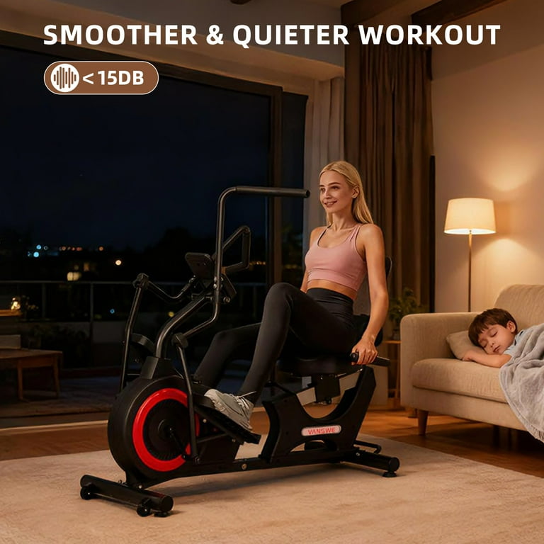 Vanswe Recumbent Elliptical Exercise Bike with Arm Exerciser 450