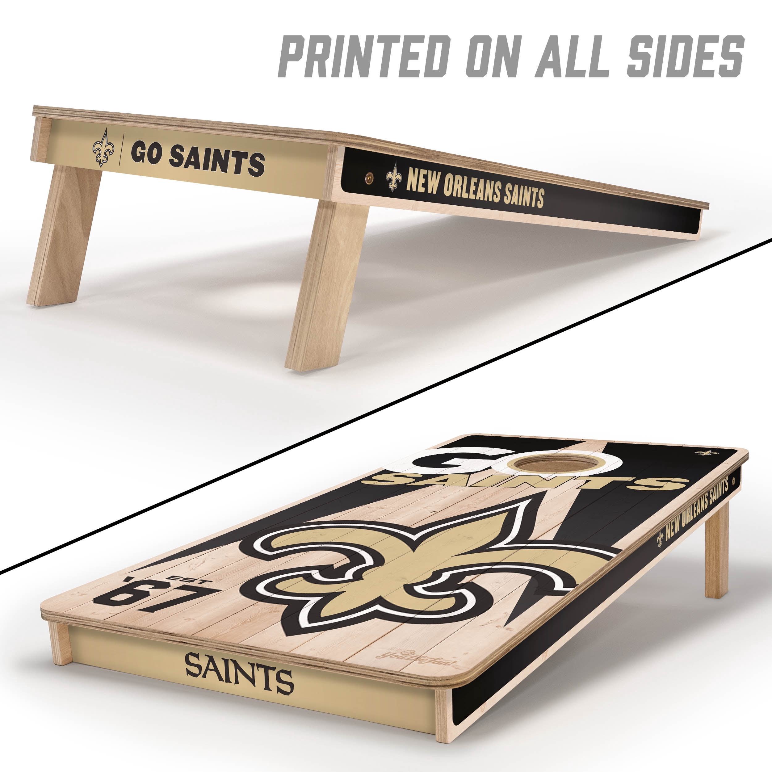 YouTheFan NFL New Orleans Saints 2' x 4' Cornhole Game No Bags