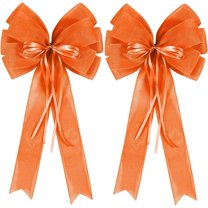 Pakyozj 2 Pack Red Christmas Bows Outdoor Decorations,12”x20” Large Velvet Wreath Bow with Glitter String Gold Edge for Xmas Tree Topper Home Front Door Decor