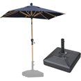 thumbnail image 1 of PURPLE LEAF 6' x 9' Patio Umbrella with Base Market Umbrella Rectangular Outdoor Umbrella with Push Button Tilt & Crank and 8 Ribs Aluminum Table Umbrella for Pool Backyard Beach, Taupe, 1 of 7