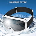 thumbnail image 4 of Ski Goggles, OTG Glasses Style Ski/Snowboard Goggles for Men, Women and Teens, Anti-Fog UV Snow Goggles (Silver), 4 of 5