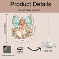 thumbnail image 2 of A rotating acrylic display features a fairy with wings and a baby, surrounded by pink roses and a blue butterfly, all against a white background, 2 of 8