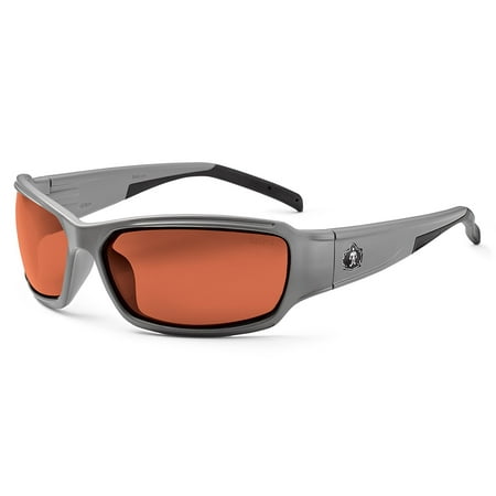 Skullerz Thor Polarized Safety Sunglasses - Matte Gray Frame, Polarized Copper Lens, Matte gray frame with polarized copper safety lens for outdoor use.., By Ergodyne
