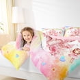 thumbnail image 4 of Homewish Dreamy Pink Castle Bedding Comforter Set for Girls, Kawaii Fairy Elf Twin Comforter Sets, Watercolor Rainbow Reversible Bedding Set, Luxury Bedroom Decor, 2 Pieces, 4 of 8