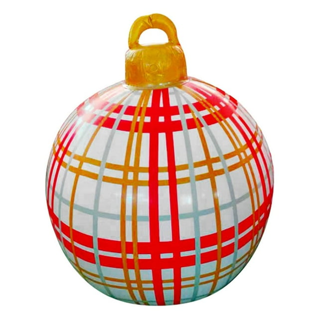 Bola inflable navideña de 60 cm con herramientas colgantes para crear un ambiente festivo para festivales. blanco rojo