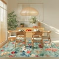 thumbnail image 4 of BERTHMEER 6'x9' Washable Green Area Rugs Carpets for Living Room Bedroom Farmhouse Kitchen Non Slip Vintage Oriental Flower Dorm Office Dining Room, Multicolor, 4 of 7