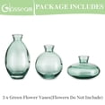 thumbnail image 4 of Glasseam Mini Bud Vases for Flowers Set of 3 Green Small Glass Vase for Centerpieces, 4 of 8