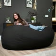 thumbnail image 7 of Big Joe Fuf 7Ft Giant Foam Bean Bag Chair, Oversized Couch with Removable Cover for Kids, Teens, Adults, Onyx Lenox, Durable Woven Polyester, 7 Foot, 7 of 7
