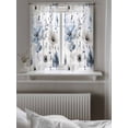 thumbnail image 5 of Blue Grey Spring Floral Curtains 54 Inch Length, Sheer Curtains for Bedroom Living Room Window Summer Flowers Botanical Rod Pocket Voile Drapes Kitchen Curtains Small Half Window 42"x54" 2 Panels, 5 of 6