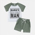 thumbnail image 2 of HCNTES Boys Summer Outfits Color Block Raglan Letter Print Shirt and Drawstring pants 2-Piece Toddler Boy Set, 2 of 4