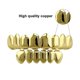 thumbnail image 4 of Juego de prótesis dentales superiores e inferiores lisas con baño de oro auténtico, 4 of 5