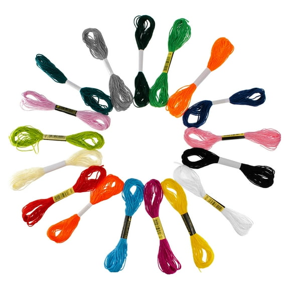 Craft County Cotton Stitching Embroidery Thread in Select Colors - 7 Meter Skeins in Packs of 2, 4, & 6