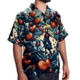thumbnail image 2 of Love Men's Poplin Casual Printed Button Down Short Sleeve Summer Beach Shirts Unisex, 2 of 6