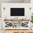 thumbnail image 6 of Maritcute Farmhouse TV Stand 70 Inch Entertainment Center White TV Console Modern Media Furniture Wood TV Console Cabinet with Sliding Barn Door and Adjustable Shelf for Living Room Bedroom, 6 of 9