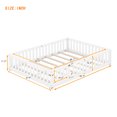 thumbnail image 3 of Queen Size Floor Bed Montessori Floor Bed with Safety Guardrails and Door Wood Floor Bed Frame for Girls Boys White, 3 of 7