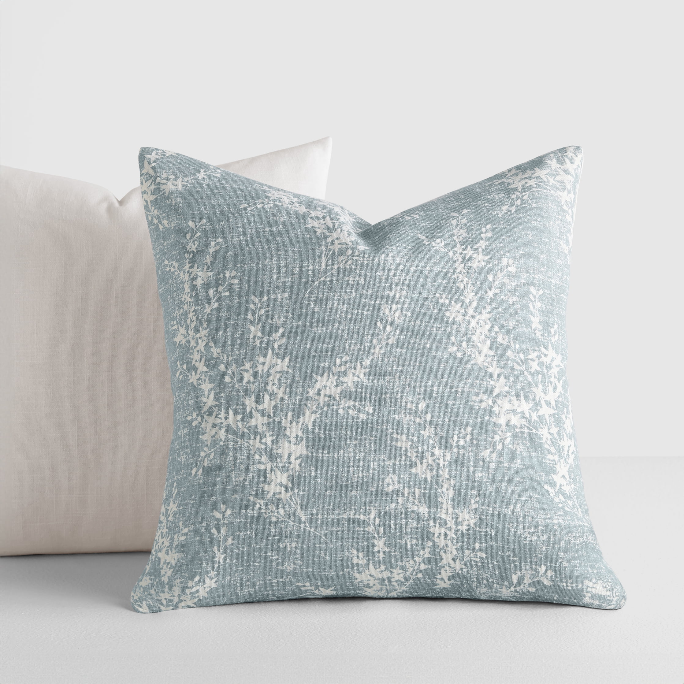 Noble Linens 2-Pack Cotton Slub Decor Throw Pillows - Willow Light Blue