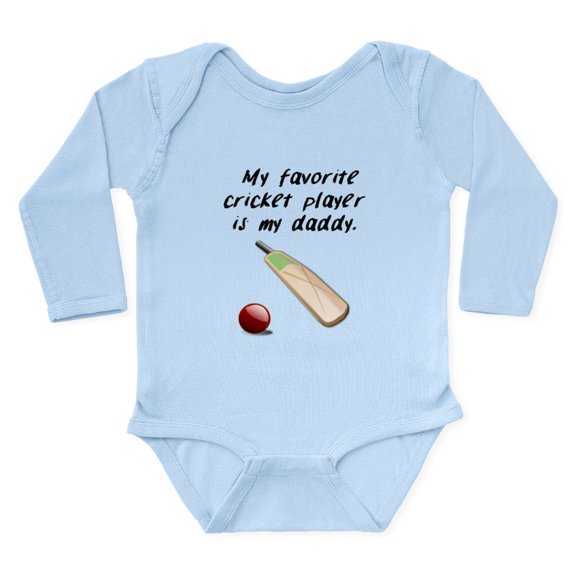 CafePress - My Favorite Cricket Player Is My Daddy Body Suit - Long Sleeve Cotton Baby Bodysuit
