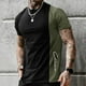 thumbnail image 2 of Playeras De Hombre Camiseta Para Hombre Con Gráfico De Bloques De Color, Cuello Redondo, Ropa Con Impresión 3D, Para Exteriores, Ocio, Manga Corta, Diseño De Moda Retro, 2 of 4